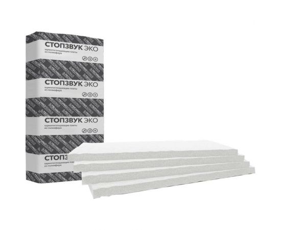 Плита шумопоглощающая СтопЗвук Эко (6 шт; 1.2х0.6 м; 50 мм; 4,32 кв. м) 1300400001 