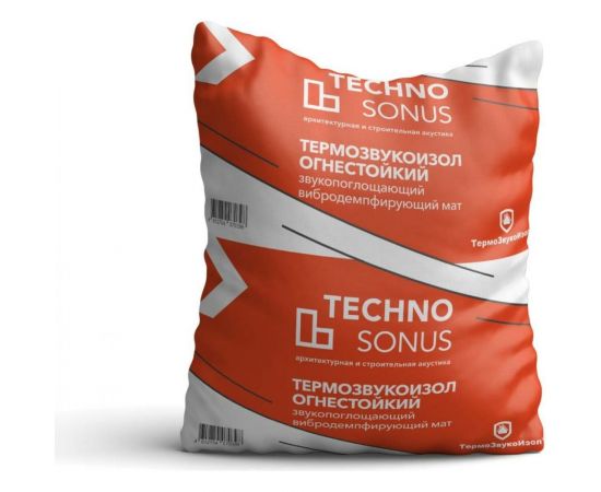 Мат для звукоизоляции ТермоЗвукоИзол Огнестойкий (5х1.5 м; 13 мм; 7.5 кв.м) ТехноСонус 1300100004 
