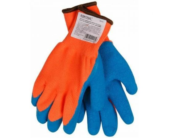 Утепленные акриловые перчатки с латексным рельефным покрытием STARTUL размер 10 ST7106-10 