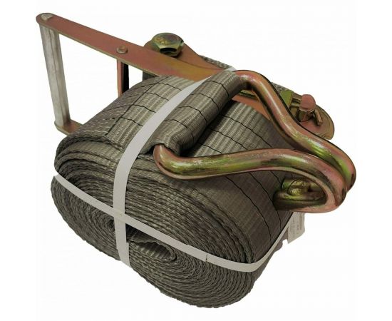 Стяжной ремень с крюками для крепления груза АБСОЛЮТ 5,0/10,0 т, L=2 м, ширина ленты 100 мм 7930121032037 