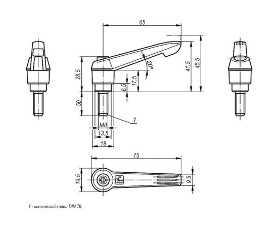 Зажимной рычаг KIPP K0269.2081X50 – изображение 2