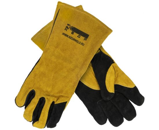 Сварочные краги Кедр КС-16 КОМФОРТ, р. L, желтые/черные 8017671 – изображение 2