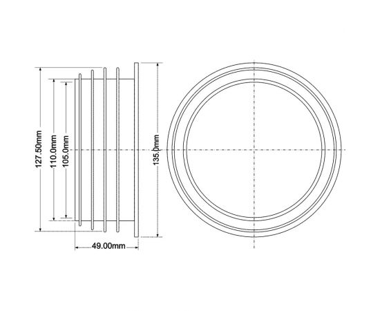 Переход McAlpine резиновый, 110-127 мм P-R-VP127 – изображение 2
