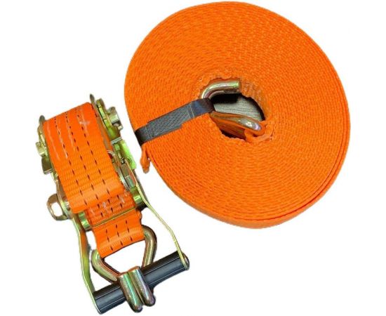 Стяжной ремень с крюками ТРАСТ 5 т, 8000 мм (50 мм) Россия 4687201914648 – изображение 2