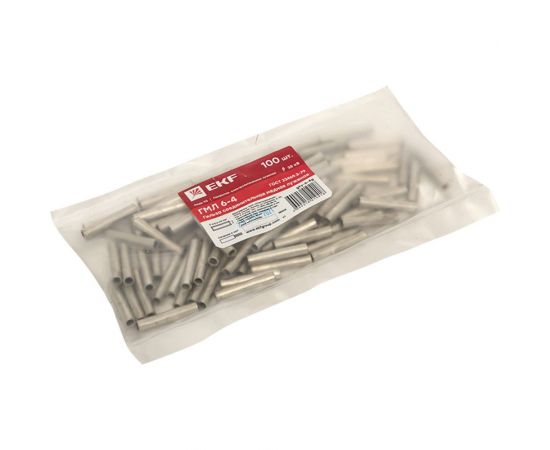 Соединительная медная луженая гильза EKF PROxima ГМЛ 6-4, ГОСТ, упаковка 100 штук gty-6-4g – изображение 3