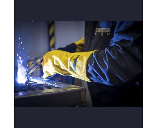 Сварочные краги Кедр КС-16 КОМФОРТ, р. L, желтые/черные 8017671 – изображение 4