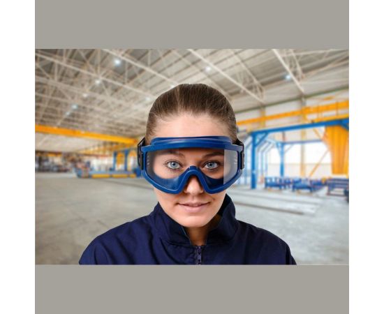 Защитные закрытые очки с непрямой вентиляцией и обтюратором РОСОМЗ ЗН11 PANORAMA Арктика 2С-1,2 РС, бесцветные 241837 – изображение 6