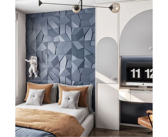 Стеновые 3д панели Artpole ROCK (гипсовые; белые; 600x600 мм; 1 шт; 0.36 кв. м) M-0063 – изображение 8