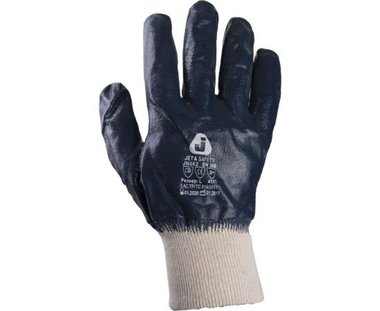Защитные перчатки с полным нитриловым покрытием Jeta Safety размер 8/M JN062-M 