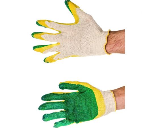 Перчатки с двойным латексным обливом INTERFIX ЛЮКС 13 класс, зеленые 30031 