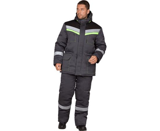 Утеплённый костюм ГК Спецобъединение УРЕНГОЙ серый-черный, размер 96-100, рост 170-176 Кос 314/ 96/170 