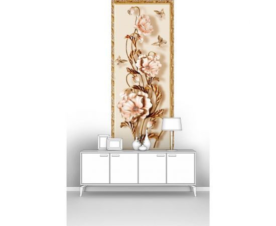 Фотообои цветы "Панно с маками" 100x240 ШxВ ООО Первое ателье pw97398 