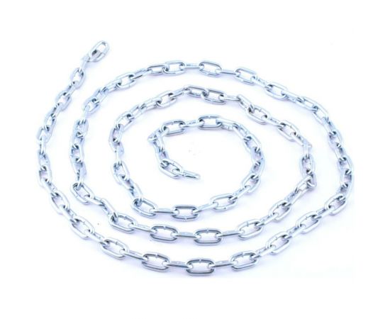 Цепь Fixbox DIN 766, кор. звено, 3 мм, белый цинк, 2 м 204560 