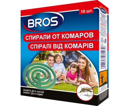 Спирали от комаров с подставкой BROS 10 штук 722197 