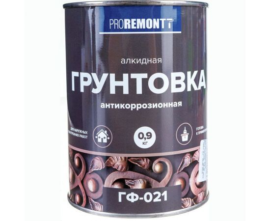 Грунт PROREMONTT ГФ-021 красно-коричневый, 0.9 кг Лк-00004523 