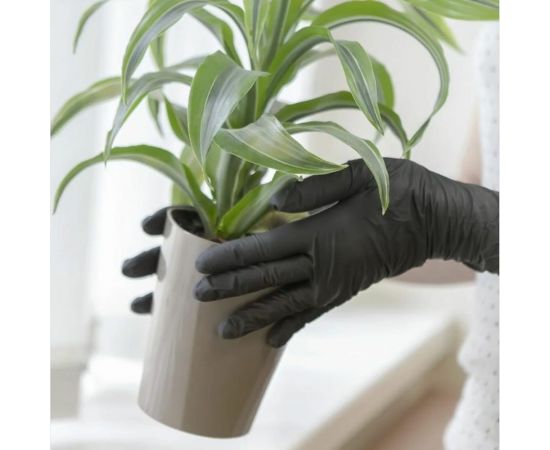 Нитриловые перчатки AVIORA, черные, 4 гр., размер M, 100 шт. 402-795 – изображение 2