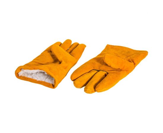 Спилковые краги Gigant утепленные искусственнм мехом, желтые, 60 пар GHG-10-2 – изображение 2