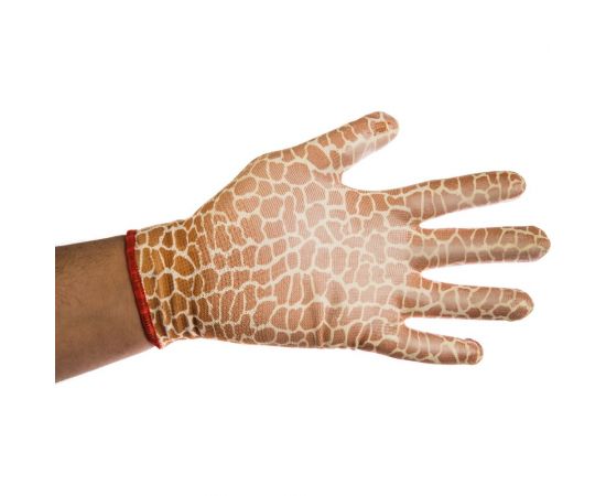 Садовые перчатки Grinda, прозрачное PU покрытие, 13 класс вязки, коричневые, размер S 11292-S – изображение 2