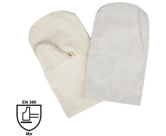 Рабочие рукавицы ООО Комус хлопок, с ПВХ наладонником, белые, плотность 240 г/кв.м, 10 пар 1193941 – изображение 2