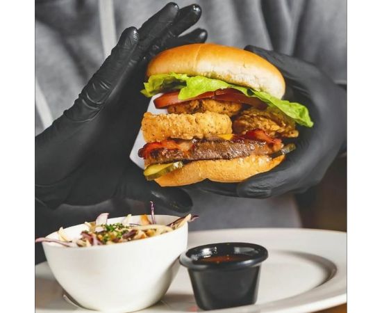 Нитриловые перчатки AVIORA, черные, 4 гр., размер M, 100 шт. 402-795 – изображение 3