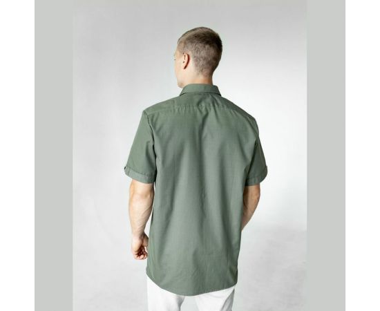 Мужская рубашка с коротким рукавом Текстиль М Меркури, хаки SH_KHAKIM/43 – изображение 4