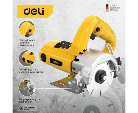 Электрический плиткорез DELI дисковая пила по плитке/мрамору/камню DL-YS110-E1 103013 – изображение 4