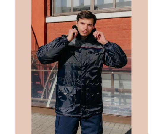 Утепленная куртка ООО ГУП Бисер Инженер Grey, Оксфорд, темно-синий/серый/красный, р-р 56-58 рост 182-188 4670132028188 – изображение 4