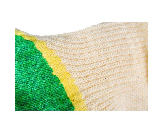 Хлопковые перчатки с двойным латексным покрытием ладони Airline зеленые, 5 пар AWG-C-09 – изображение 4