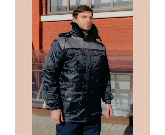 Утепленная куртка ООО ГУП Бисер Инженер Grey, Оксфорд, темно-синий/серый/красный, р-р 56-58 рост 182-188 4670132028188 – изображение 7