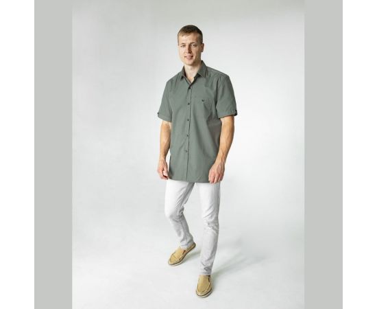 Мужская рубашка с коротким рукавом Текстиль М Меркури, хаки SH_KHAKIM/43 – изображение 7