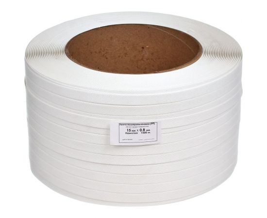 Лента Кордленд ПП 15x0,8x1км (220кгс) белый, М/ПА PP-00718 