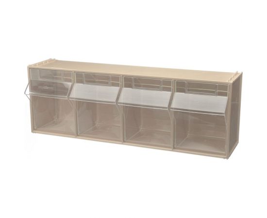 Откидной короб СТЕЛЛА-ТЕХНИК 600х178х206мм, 4 ячейки, бежевый, прозрачный, F-600-4-B 