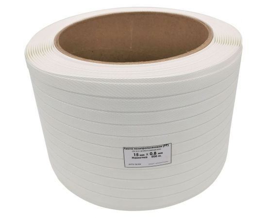 Упаковочная ПП лента FLAGMAN TOOLS 15x0,8 мм x 500 м, белая PM00100280 
