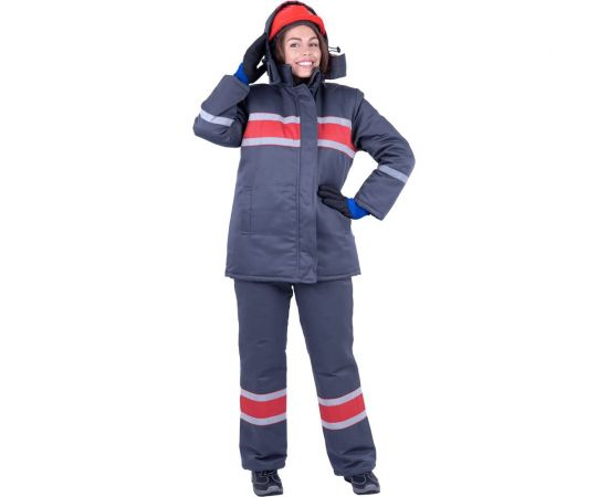 Женский утепленный костюм ГК Спецобъединение АНГАРА серый-красный, размер 96-100, рост 170-176 Кос 469/ 96/170 