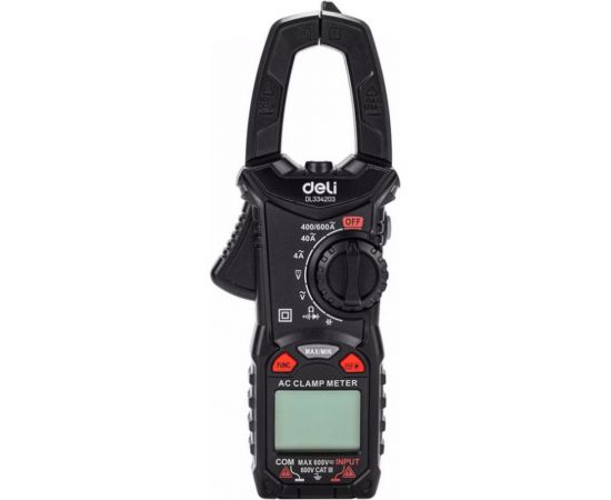 Токоизмерительные цифровые клещи DELI DL334203, раскрытие клещей 30 мм, CAT III 600В, 600А, 40 мОм 102980 