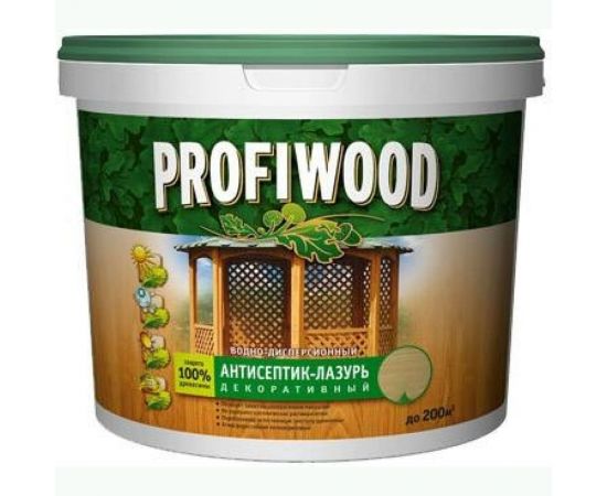 Водно-дисперсионный антисептик-лазурь PROFIWOOD (декоративный; атмосферостойкий; палисандр; 2.5 кг) 70024 – изображение 2