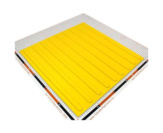 Тактильная плитка PALITRA TECHNOLOGY направление движения, полоса 10шт 50245-1-PVC-500x500x4-Y-10 – изображение 2