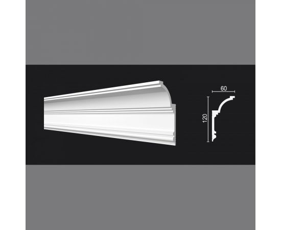 Карниз потолочный ударопрочный влагостойкий под покраску Decor-Dizayn 120x60x2000мм DD517 – изображение 2