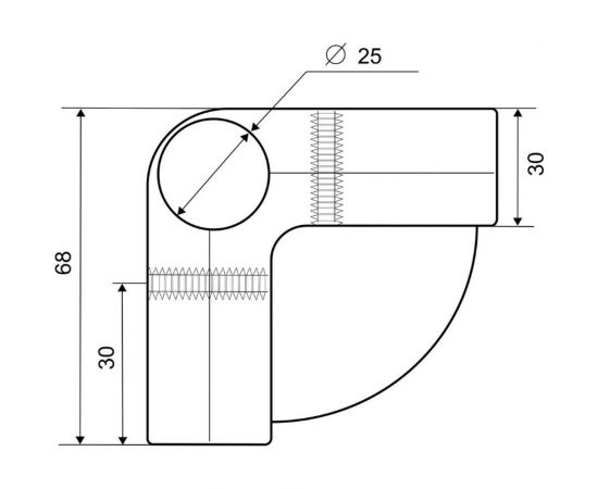 Угловой соединитель 3-х труб с площадкой для полки Palladium JF-15 CP СТ-00001050 – изображение 3