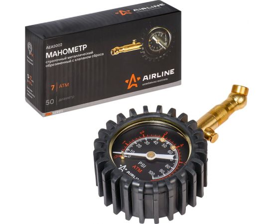 Стрелочный манометр Airline PRO 7АТМ, 50 мм, с клапаном сброса AEAS002 – изображение 4