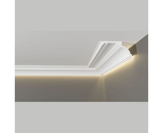 Карниз потолочный ударопрочный влагостойкий под покраску Decor-Dizayn 120x60x2000мм DD517 – изображение 6