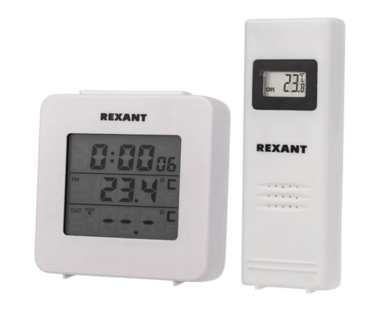 Метеостанция с часами и беспроводным выносным датчиком REXANT 70-0592 