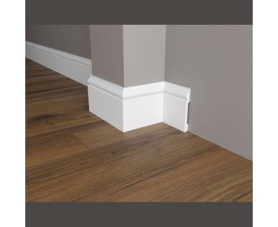 Напольный плинтус Decor-Dizayn ударопрочный влагостойкий под покраску 120Х15Х2000 мм DD004 