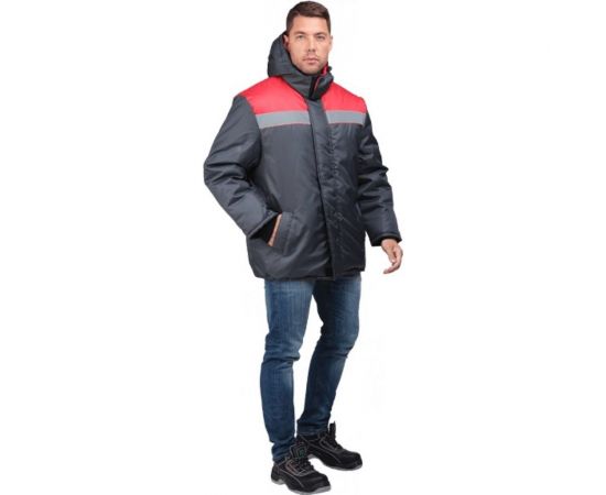 Утепленная куртка ГК Спецобъединение РАЙТ темно-серый/красный, размер 104-108, рост 182-188 Кур 317/104/182 
