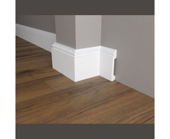 Напольный плинтус Decor-Dizayn ударопрочный влагостойкий под покраску 138Х20Х2000 мм DD31 