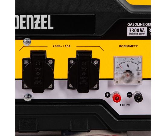 Бензиновый генератор Denzel PS-33E, 3,3 кВт, 230В, 15 л, электростартер 94537 – изображение 11