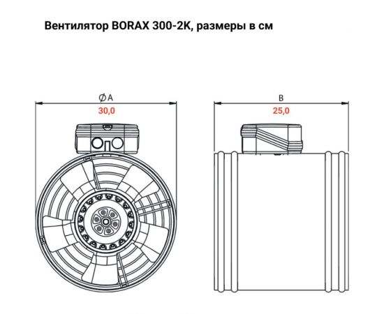 Канальный осевой вентилятор BVN BORAX 300-2K – изображение 2