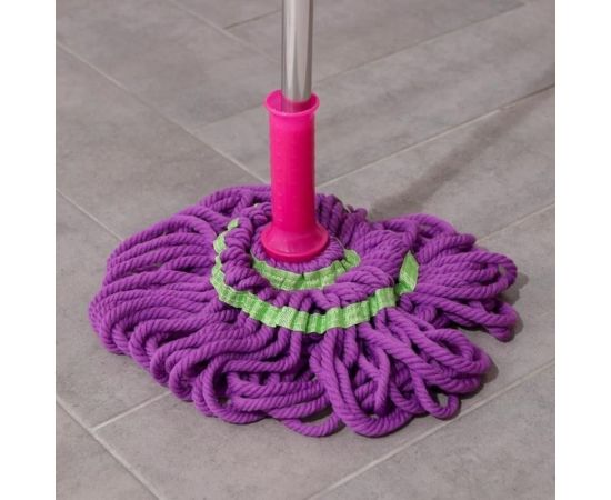 Швабра с отжимом Доляна Плетенка насадка из микрофибры, стальной черенок 120 см, цвет микс 839342 – изображение 2