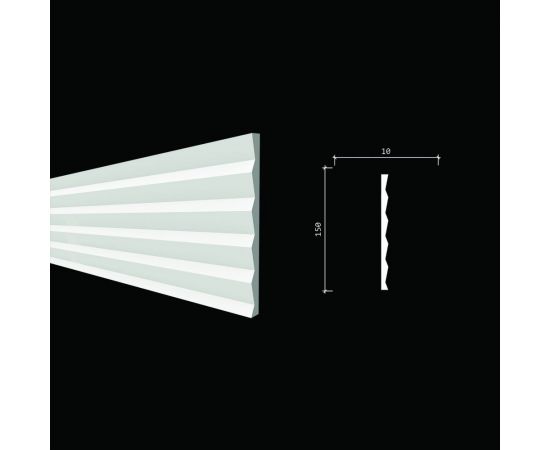 Стеновой молдинг (панель) Decor-Dizayn ""Грани"" ударопрочная, влагостойкая, под покраску 150Х10Х2000мм DD903 – изображение 2