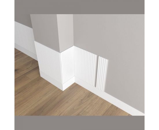 Стеновой молдинг (панель) Decor-Dizayn ""Грани"" ударопрочная, влагостойкая, под покраску 150Х10Х2000мм DD903 – изображение 3